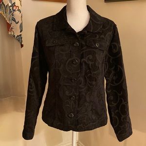 Croft & Barrow Black Damask Jacket